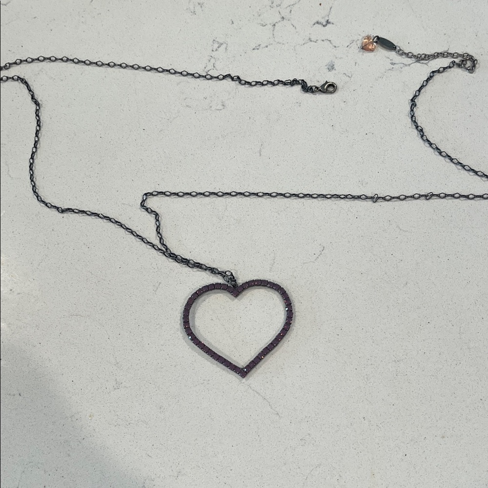 Sabika Dark Purple Heart Necklace